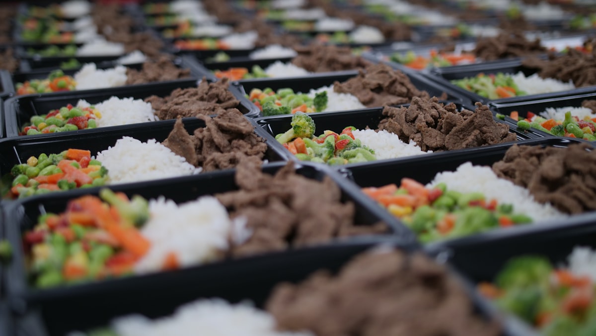 Healthy male meal preparation with balanced nutrition